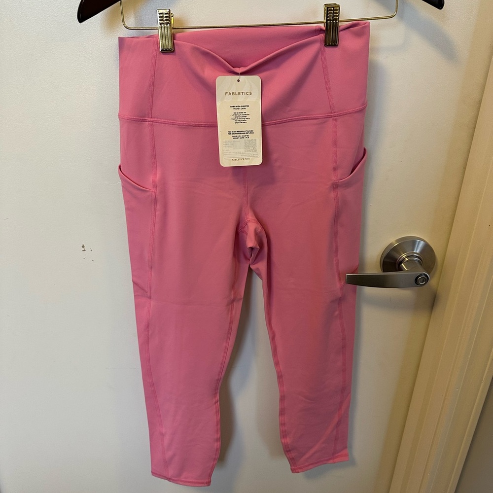 Fabletics Neon Pink Cropped Leggings